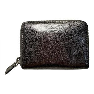 Coach NWOT Pewter Leather Metallic Medium Coin Wallet